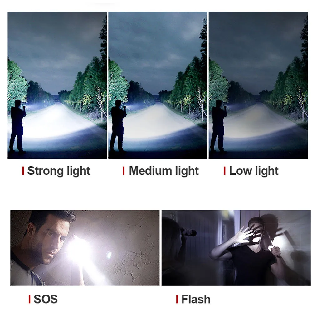 Tactical Telescoping Rechargeable Flashlight