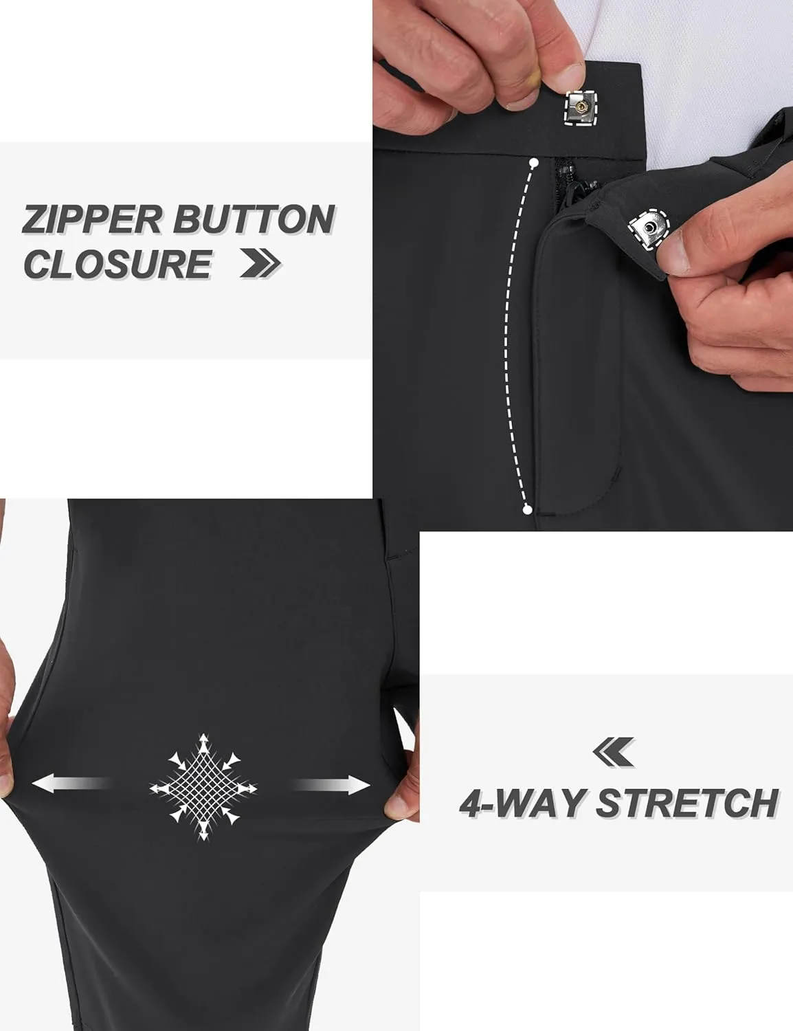 TACVASEN Winter Golf Pants for Men Fleece Lined Work Business Casual Dress Slacks Water Resistant Stretch Warm Trousers