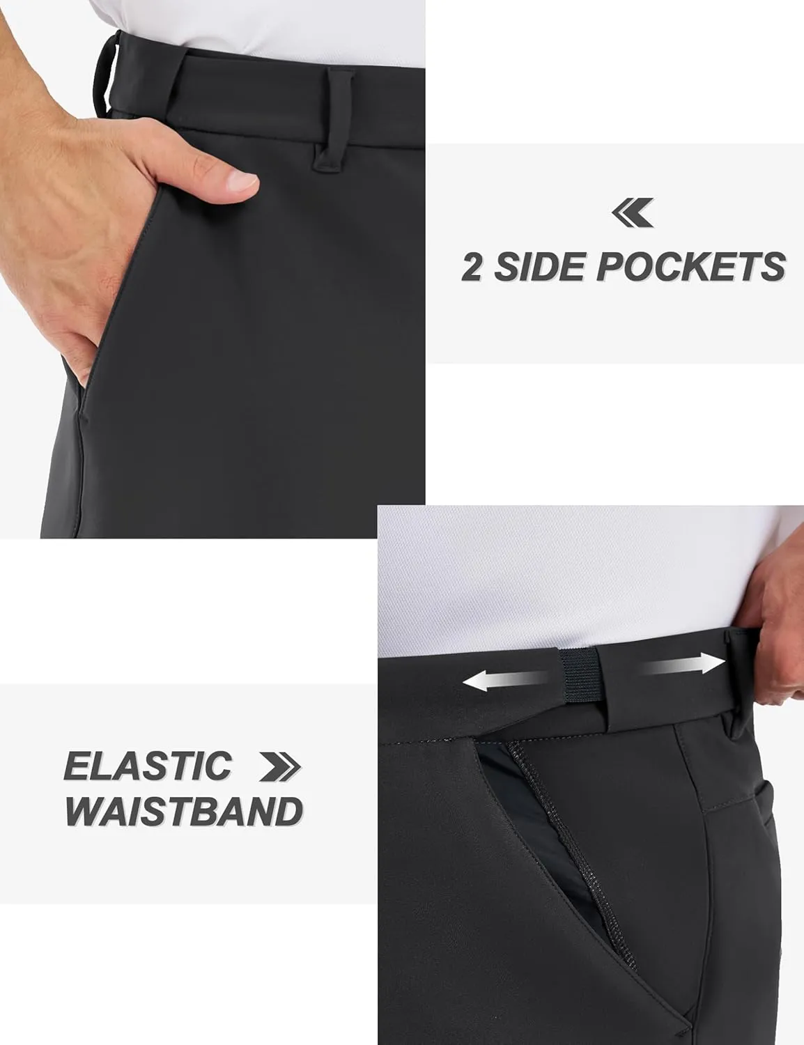 TACVASEN Winter Golf Pants for Men Fleece Lined Work Business Casual Dress Slacks Water Resistant Stretch Warm Trousers