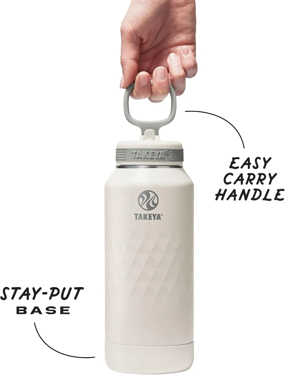 Takeya Sport 32 oz Triple-Insulated Stainless Steel Water Bottle, Straw Lid – Leakproof, Sweatproof, BPA-Free, Keeps Drinks Cold 36 Hrs, Hot 14 Hrs – Alpine
