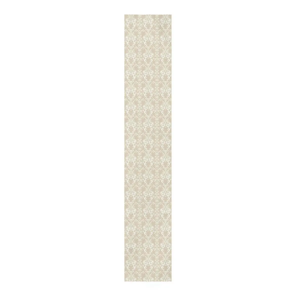 Tan & White Floral Pattern Table Runner