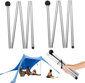 Tarp Poles, 2Sets 2m/78.7inch Aluminum Alloy Telescoping Tarp Poles, Lightweight Adjustable Tarp Poles, Portable Tent Poles for Camping Hiking Outdoor Sport