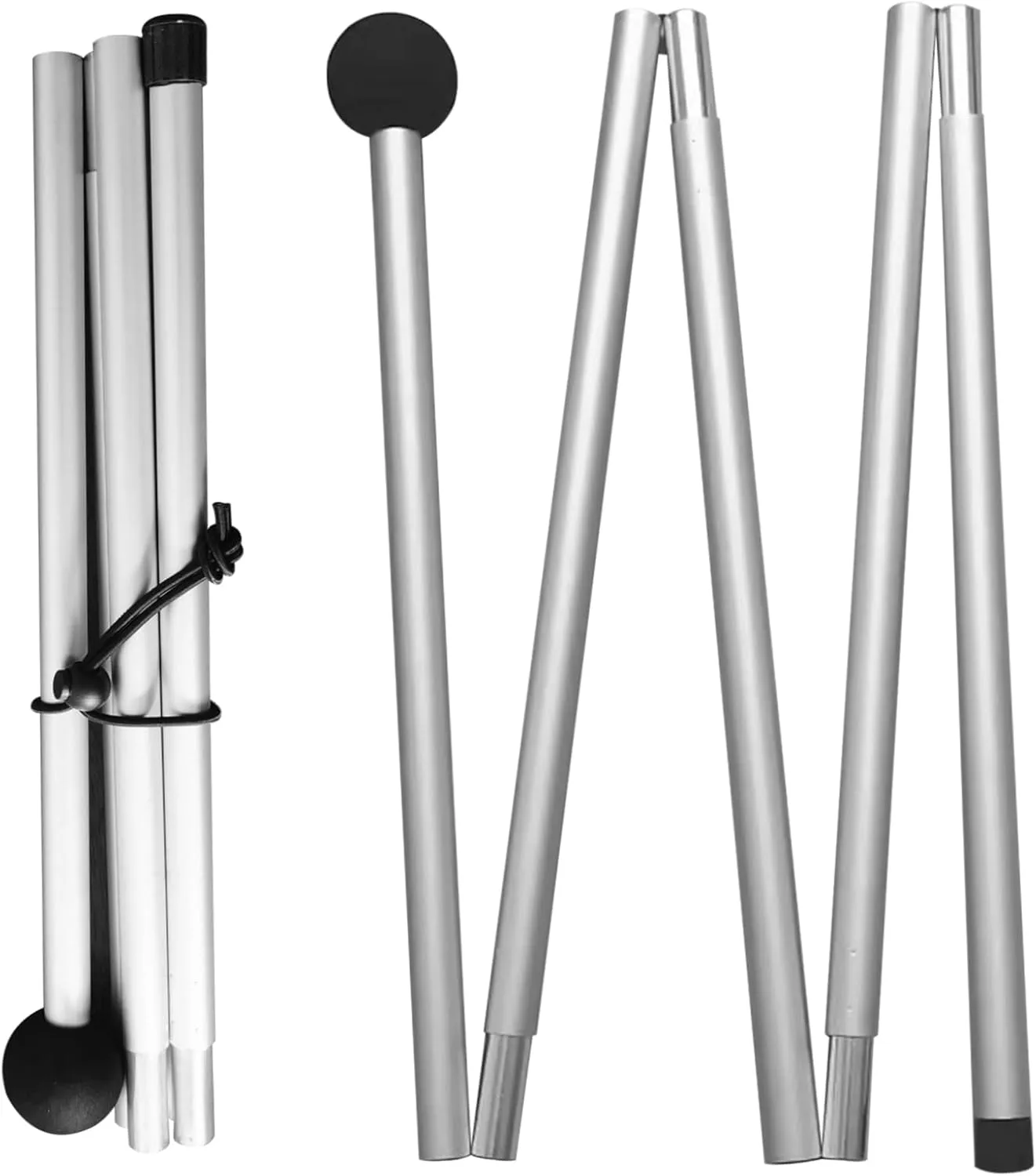 Tarp Poles, 2Sets 2m/78.7inch Aluminum Alloy Telescoping Tarp Poles, Lightweight Adjustable Tarp Poles, Portable Tent Poles for Camping Hiking Outdoor Sport