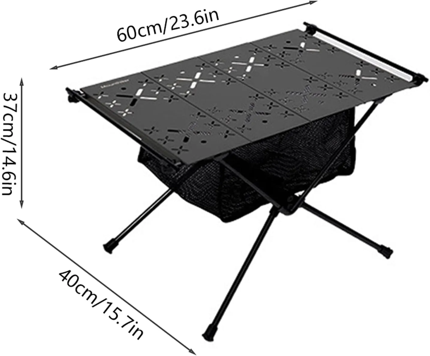 TARSHYRY Outdoor Camping Table, Portable Camping Side Table, Camping Picnic Barbecue Grill Beach Patio Indoor, Aluminum Alloy Lightweight Folding Table Portable Picnic Table (Black)