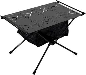 TARSHYRY Outdoor Camping Table, Portable Camping Side Table, Camping Picnic Barbecue Grill Beach Patio Indoor, Aluminum Alloy Lightweight Folding Table Portable Picnic Table (Black)