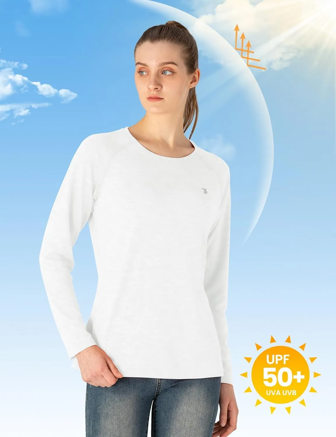 TBMPOY Women's UPF 50  Sun Protection Long Sleeve Shirts SPF Lightweight Hiking Running Fishing Outdoor Tops