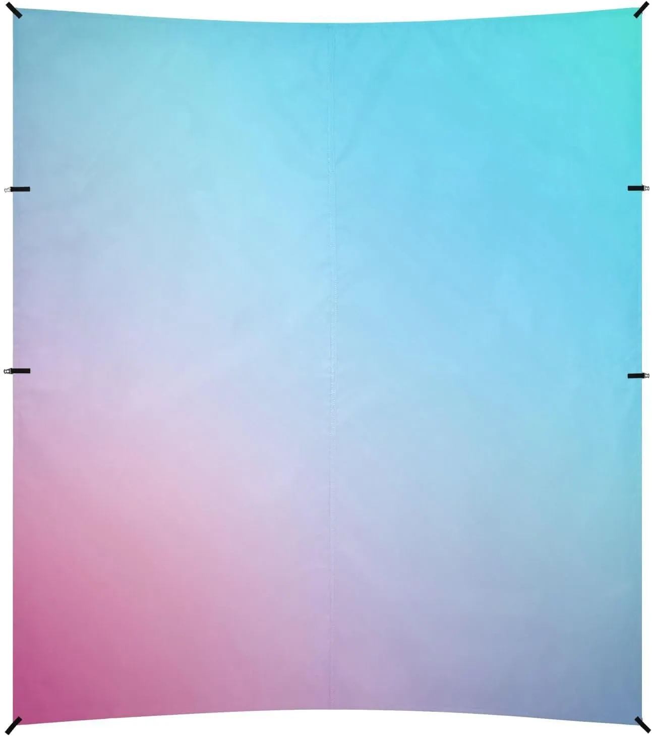 Teal Gradient Blue Pink Colored Blurred Beach Cabana UPF50  Protection Water-Resistant Large Sun Shelter with Sandbags and Shovel for Family Travel