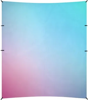 Teal Gradient Blue Pink Colored Blurred Beach Cabana UPF50  Protection Water-Resistant Large Sun Shelter with Sandbags and Shovel for Family Travel