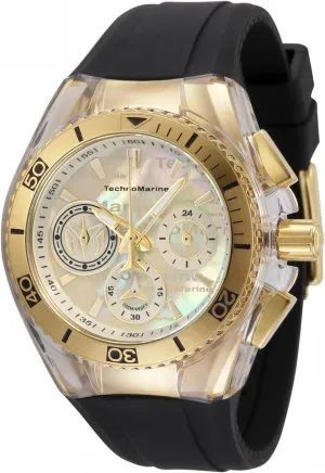TechnoMarine Women's Cruise California StainlessSteel Quartz Watch with Silicone Strap, 26.25 (Model: TM120030) (Black)
