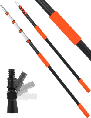 Telescopic Extension Pole Reach to 28FT,Paint Roller Extension Pole, telescoping Pole with Flip-Lock Design, Multi-Purpose extendable Pole for Windows Cleaning Paint Roller, Duster(Orange-20ft)