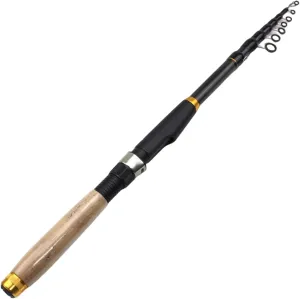 Telescopic Fishing Rod, Carbon Fiber Rotating Telescoping Pole with 8 Guide Rings & Cork Handle, Multifunctional Fishing Rod for Travel Saltwater Freshwater Fishing, Telescopic Fishing Rod