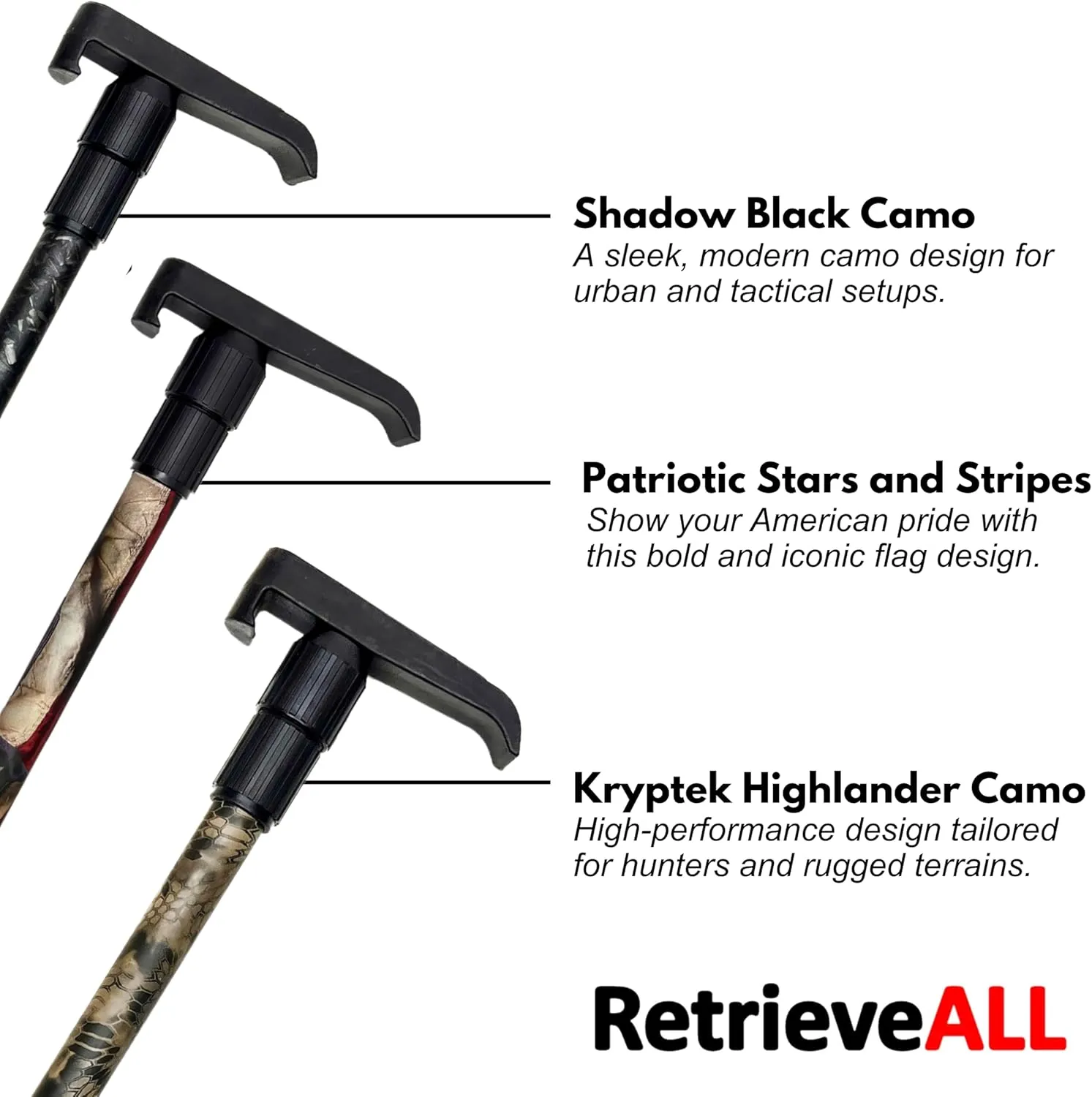 Telescoping Cargo Tool/Multi-Use Cargo Retriever/Extendable Reaching Aid/Reacher/Grabber - Patriotic Stars and Stripes