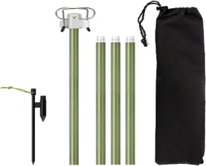 Telescoping Pole, 16mm Thick Aluminum Poles Tent Poles Shade Sail Poles with Lantern Hanger, 3 Aluminum Pole, Peg and Storage Bag for Any Camping or Hiking Situation effortlessly