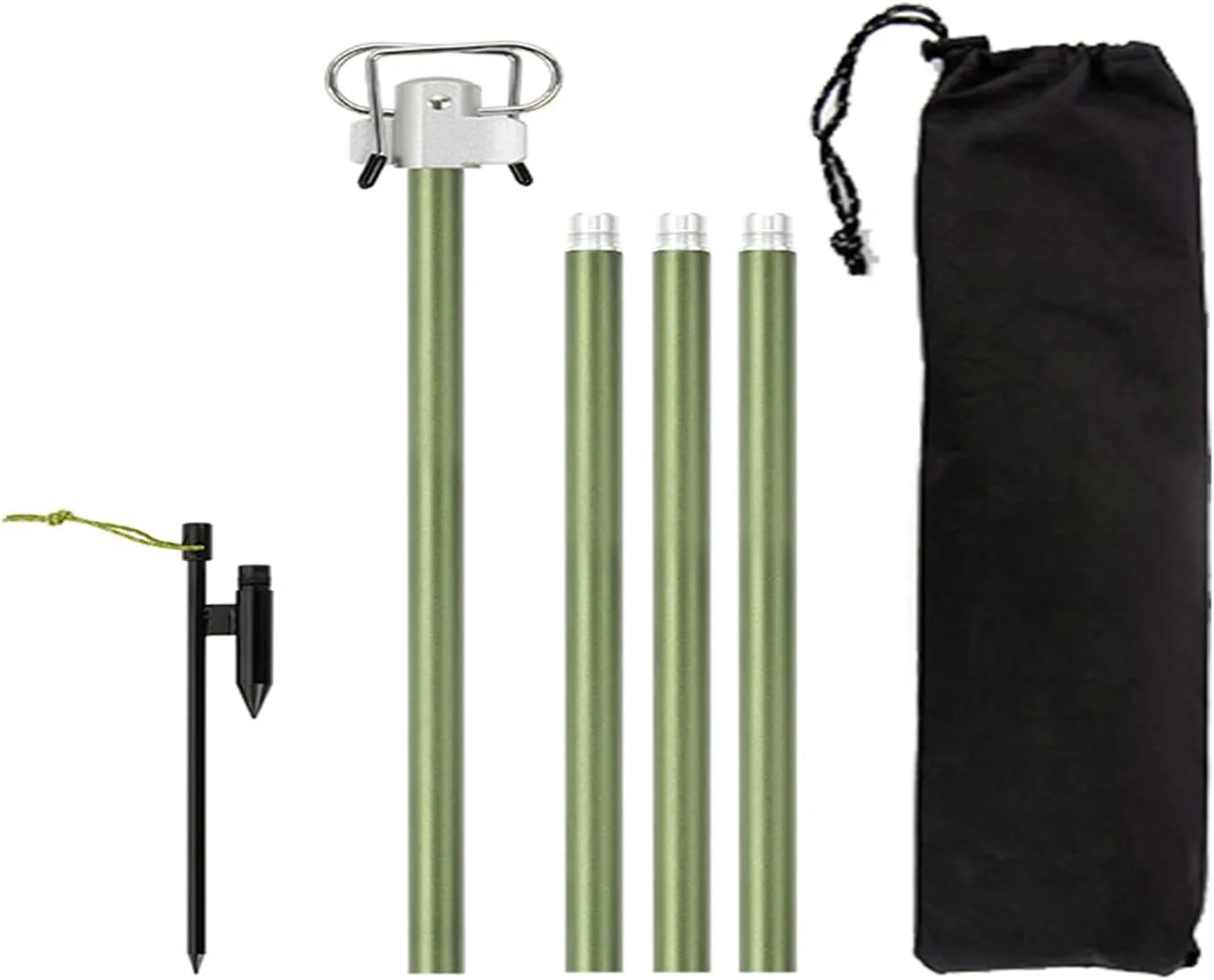 Telescoping Pole, 16mm Thick Aluminum Poles Tent Poles Shade Sail Poles with Lantern Hanger, 3 Aluminum Pole, Peg and Storage Bag for Any Camping or Hiking Situation effortlessly