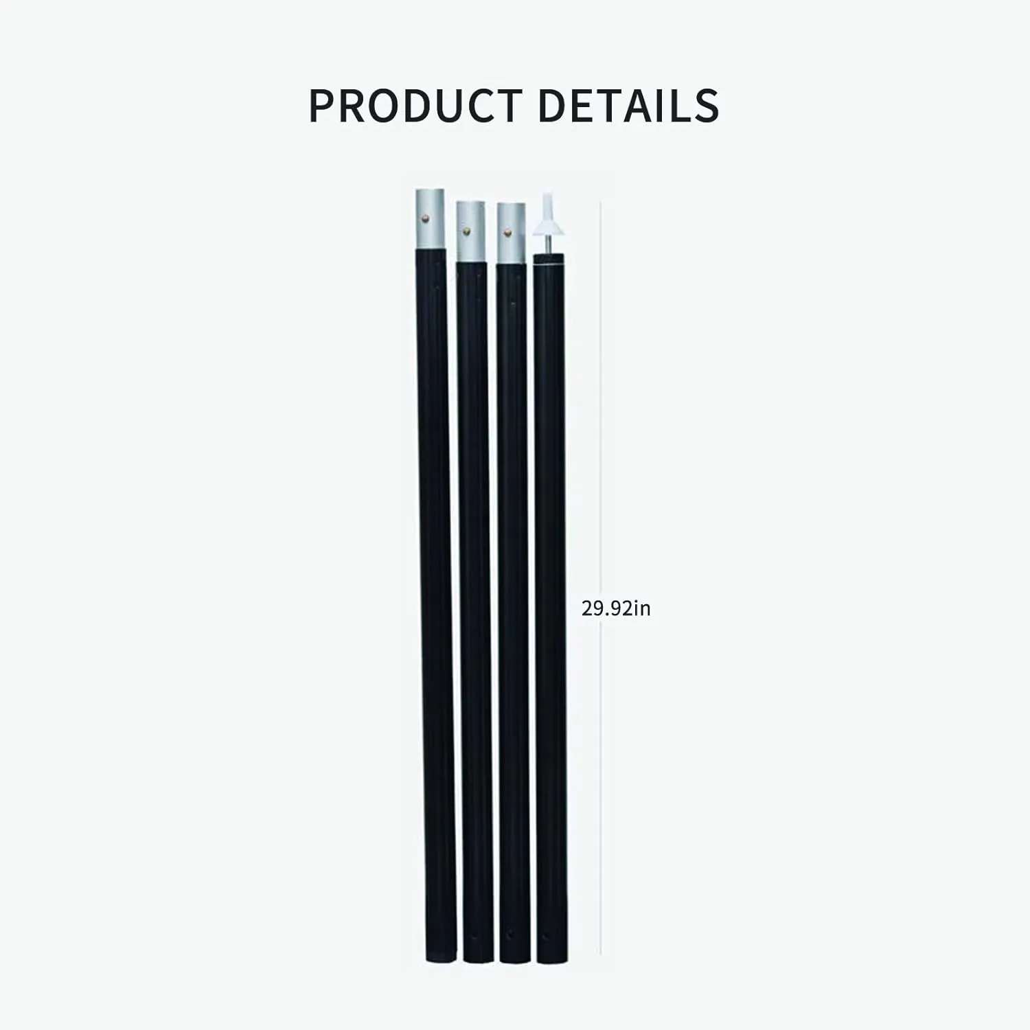 Telescoping Tarp Poles Adjustable Camping Tent Poles Aluminum Awning Tarp Pole, for Camping Tarp Awning Shelter Canopy Sunshade-Silver