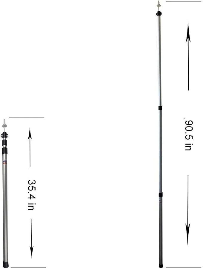 Telescoping Tarp Poles Set of Two, Adjustable Aluminum Rods for Tent Fly Camping Shelter Awning RV Car & Motorcycle Camping, Portable, Lightweight Replacement Tent Poles with Zipper Bag
