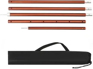 Telescoping Tarp Poles,2.9M Awning Support Tent Poles Lightweight Foldable Aluminum Tarp Poles Stands for Canopy Awning Shelter Frames