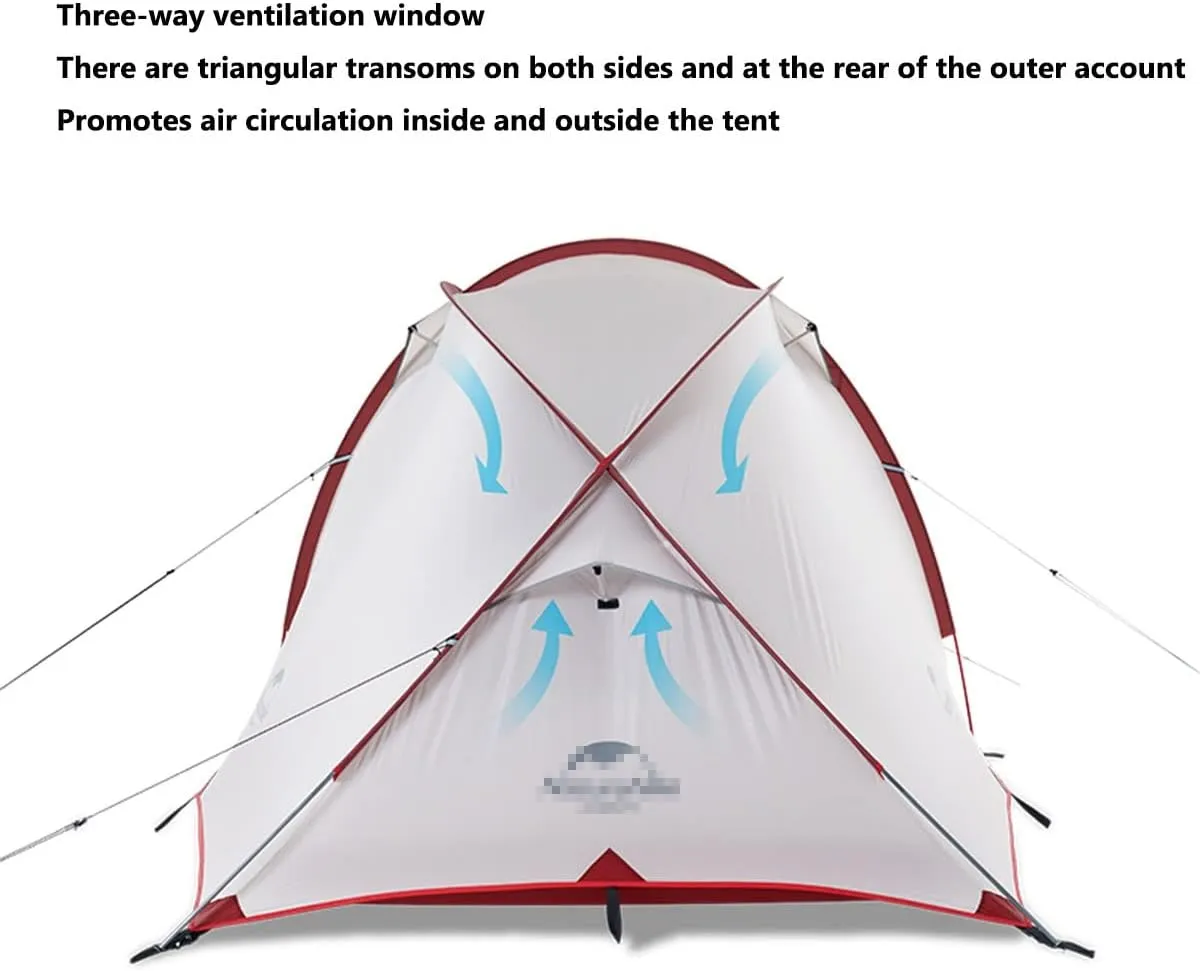Tent 3-4 Person Camping Tents Waterproof Windproof Family Tent with Top Rainfly Large Mesh Windows Double Layer Easy Set Up Portable with Carry Bag (Color : White, Size : 3 People)