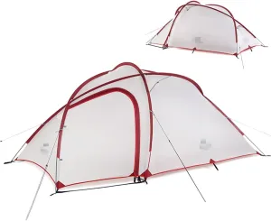 Tent 3-4 Person Camping Tents Waterproof Windproof Family Tent with Top Rainfly Large Mesh Windows Double Layer Easy Set Up Portable with Carry Bag (Color : White, Size : 3 People)