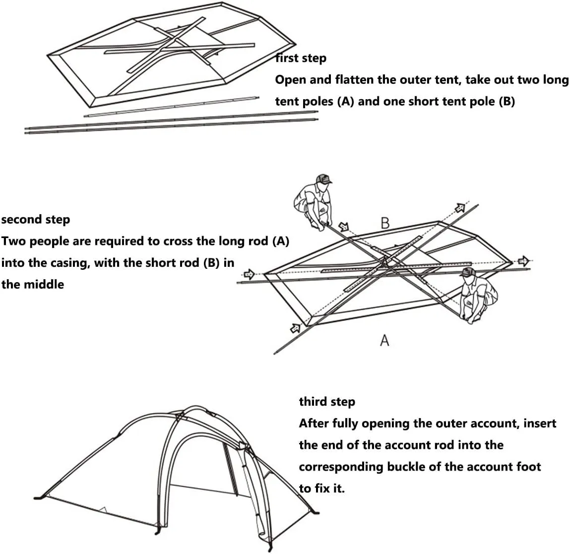 Tent 3-4 Person Camping Tents Waterproof Windproof Family Tent with Top Rainfly Large Mesh Windows Double Layer Easy Set Up Portable with Carry Bag (Color : White, Size : 3 People)