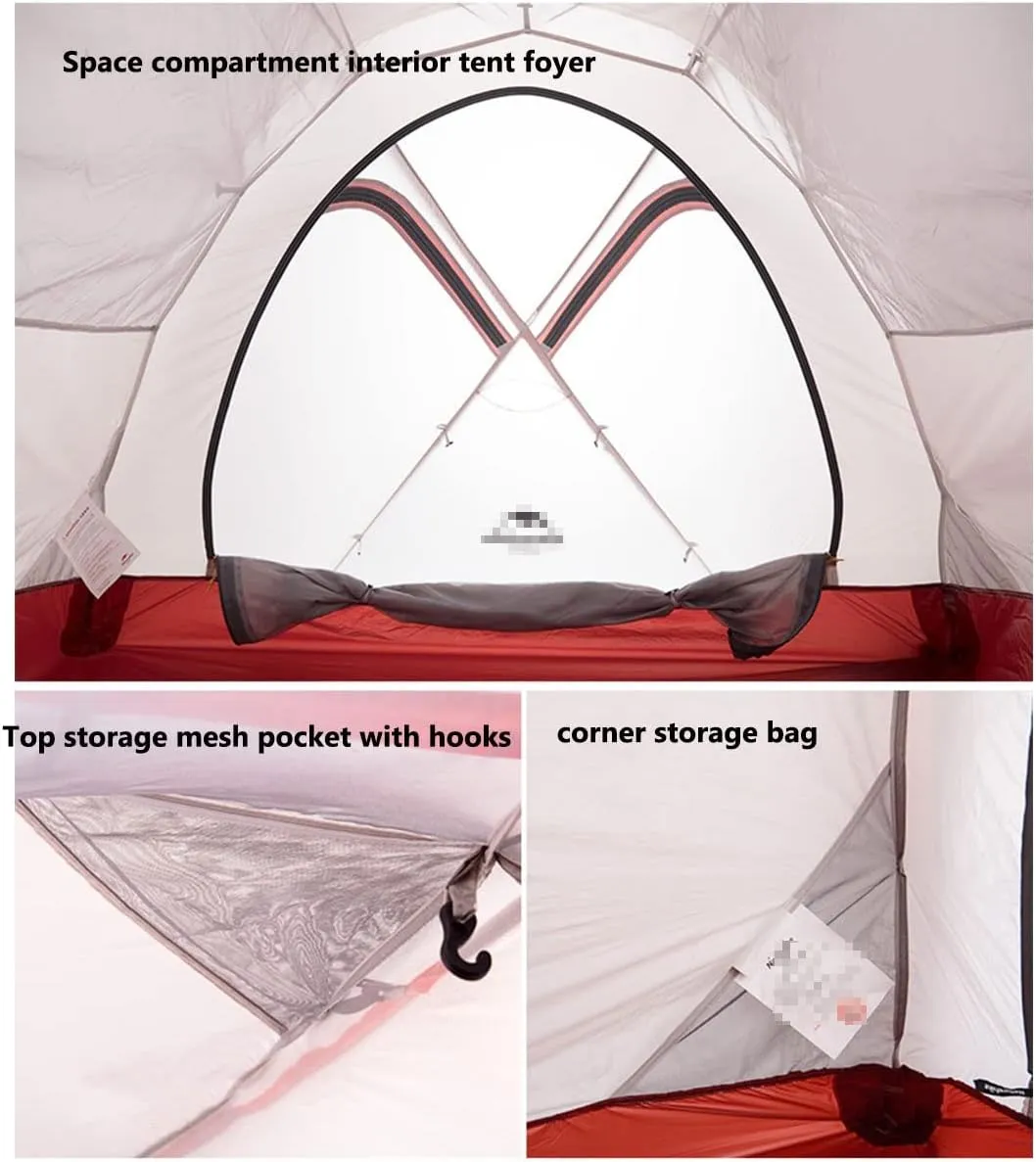 Tent 3-4 Person Camping Tents Waterproof Windproof Family Tent with Top Rainfly Large Mesh Windows Double Layer Easy Set Up Portable with Carry Bag (Color : White, Size : 3 People)