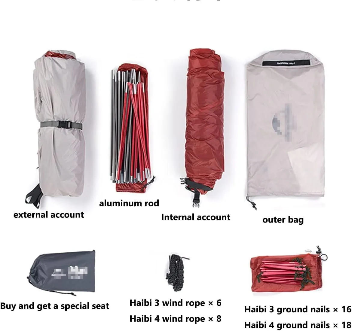 Tent 3-4 Person Camping Tents Waterproof Windproof Family Tent with Top Rainfly Large Mesh Windows Double Layer Easy Set Up Portable with Carry Bag (Color : White, Size : 3 People)
