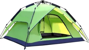Tent Automatic Camping Tent 3-4 Person Family Tent Double Layer Instant Setup Protable Tent Summer Tent (Color : Green, Size : 225x180x130cm)
