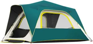 Tent for Camping Automatic Pop Up Camping Tent 3 4 5 Person with Double Layer Waterproof for Family Hiking Mountaineering Large Space for Picnic Outdoors (Color : Green, Size : 4 Person)