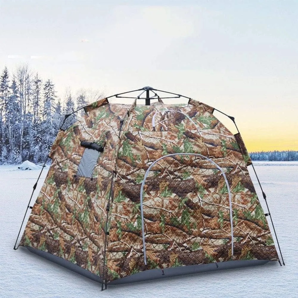 Tent for Camping Waterproof Camping Tent 2 Door 2 Mesh Instant Tent 4 Person Family Hiking 5Kg 210 * 210 * 135Cm Large Space for Picnic Outdoors (Mult, coloured