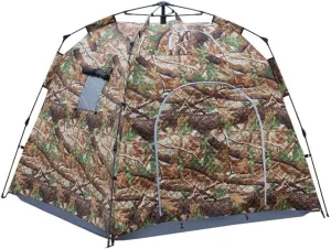 Tent for Camping Waterproof Camping Tent 2 Door 2 Mesh Instant Tent 4 Person Family Hiking 5Kg 210 * 210 * 135Cm Large Space for Picnic Outdoors (Mult, coloured