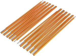 Tent Pole Replacement 11.8 ft 13 ft 14.5 ft Aluminum Tent Rod 0.3 in Outdoor Camping Collapsible Tent Frame Repair Accessory (2 Pole Yellow, 14.5ft)