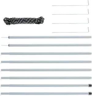 Tent Stakes, Tent Poles Tarp Shelter Support Rod Iron Telescoping Poles Set, 0.6 x 21.7 in Adjustable Awning Tarpaulin Support Upright Porch Pole for Beach Shelter, Outdoor Camping Tent, Sunshade