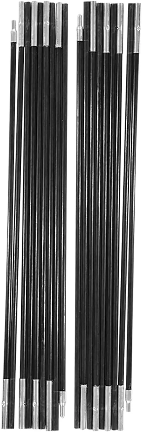 Tent Tarp Poles 4.9M, Universal 9 Sections Fiberglass Camping Tent Pole Bars Camping Awning Poles Fibreglass Pole Kit for Outdoor Camping Hiking Fishing Backpacking