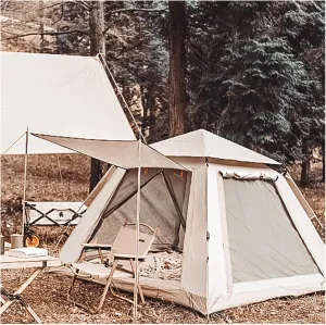 Tenting 4 People Double Doors and Four Windows,Pop Open in Three Seconds Large Family Tent Stable and Lightweight Tents for Camping Waterproof for Family,Outdoor,Hiking and Mountaineering