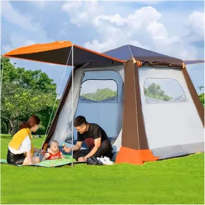Tents, 4 Person Tent for Camping, Easy Set Up Camping Tent with Moisture-Proof Pad, Hydraulic Tents Family Tent Waterproof, Family Camp Tent for Outdoor Survival Travel