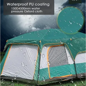 Tents Camping Tent 6 Person,Waterproof 150D Oxford, Family Tent with Bedrooms, Instant Tents for Camping with Awning, 4-6 Person Tunnel Tent