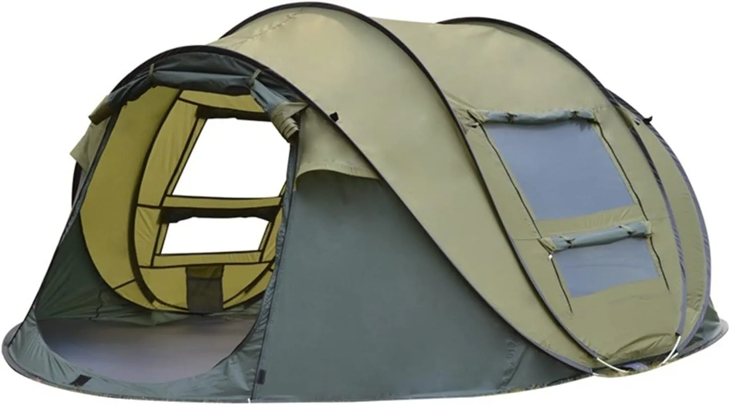Tents for Camping Automatic Pop-up Tent, 3-4 Person Outdoor Instant Setup Tent 4 Season Waterproof Tent for Hiking, Camping, Travelling (Color : Brown), Olive