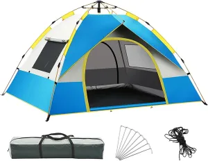 Tents for Portable Camping, 3-4 Person Tent, Made of Water-Repellent Fabric, Suitable for Camping and Traveling