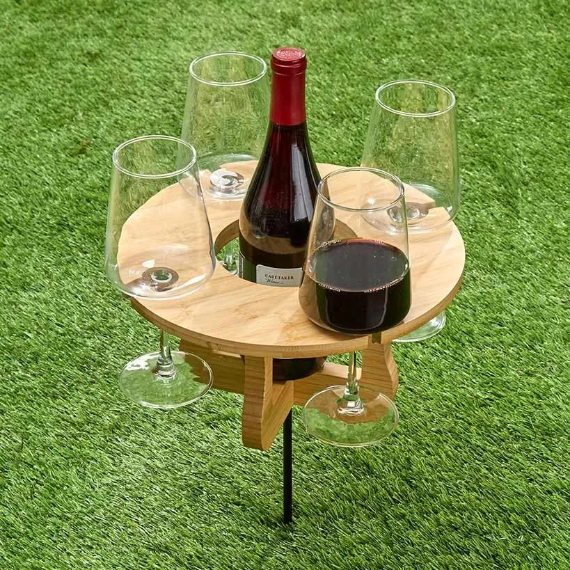 The Lakeside Collection Outdoor Wine or Beer Picnic Table - Wine