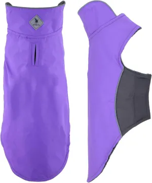 The Worthy Dog Apex Dog Jacket Wind and Water Resistant All-Weather Fleece Lined Nylon Winter Coat for Dogs with Reflective Trim, Purple, 28"-28