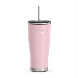THERMOS ICON SERIES, Stainless Steel Cold Tumbler with Lid and Straw - 24 Ounce, Sunset Pink - Vacuum Insulated Tumbler