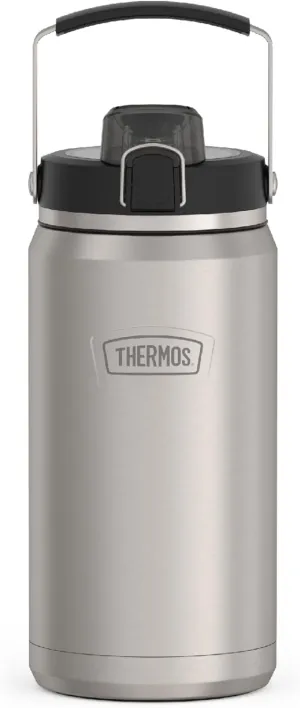 THERMOS ICON SERIES, Stainless Steel Water Bottle with Spout - 64 Ounce, Matte Stainless Steel - Vacuum Insulated Water Bottle with Lid