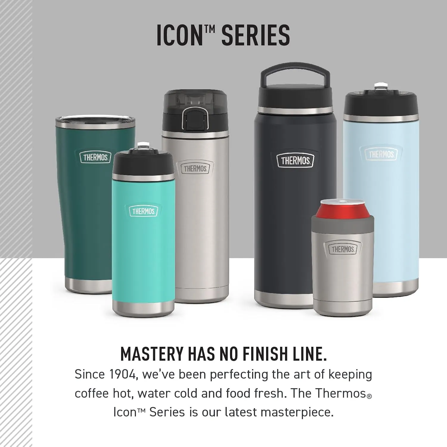 THERMOS ICON SERIES, Stainless Steel Water Bottle with Spout - 64 Ounce, Matte Stainless Steel - Vacuum Insulated Water Bottle with Lid