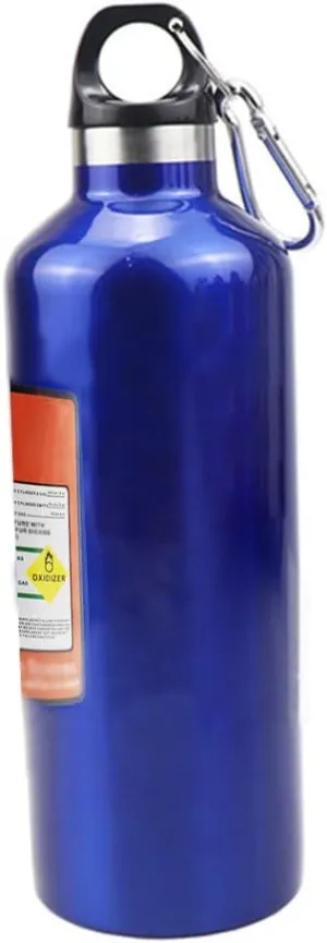 Thermoses Water Bottle Stainless Thermos 17oz Nitrogen Bottle Type Thermal Cold Insulation Reusable Sports Water Bottles Leak Proof Carabiner Included Easy to Carry Work Sports Outdoors Hiking(Blue)