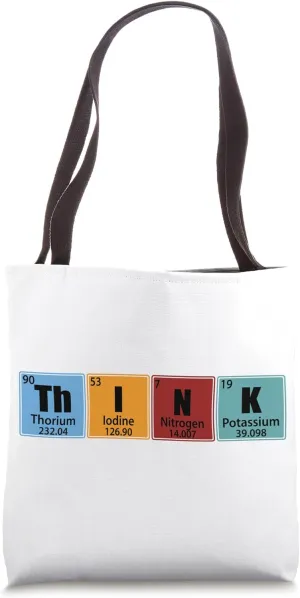 Think Periodic Table Elements Funny Science Tote Bag