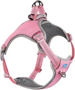 ThinkPet No-Pull Harness, Escape Proof Step-in Reflective Dog Vest Adjustable Breathable Halter Harness with Back/Front Clip for Better Control