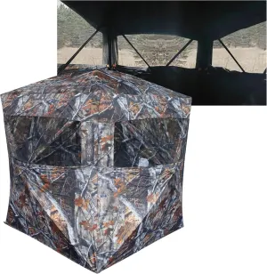 THUNDERBAY SPUR Collector 2-4 Person Hunting Blind, Portable Ground Blind with Silent Sliding Window, Portable Durable Hunting Tent for Deer & Turkey Hunting