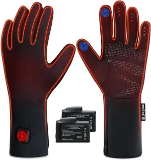 ThxToms Heated Glove Liners for Men Women, Rechargeable Battery Electric Heated Gloves, Upgraded Thin Heating Gloves for Raynaud's Arthritis Hands Skiing Driving, Instant Heat, Touchscreen, Dexterity