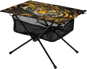 Tiger in Yellow Portable Folding Camping Table, Compact Lightweight Beach Table with Carrying Bag for Outdoor Picnics, BBQs, Camp