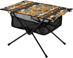 Tiger Pattern Portable Folding Camping Table, Compact Lightweight Beach Table with Carrying Bag for Outdoor Picnics, BBQs, Camp